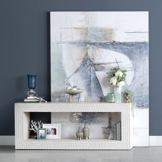 Crestview Collection Malibu White Modern Console Table