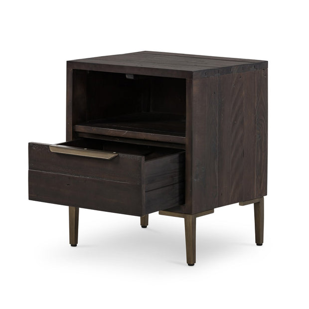 Four Hands Wyeth Reclaimed Pine Nightstand ~ Dark Carbon Finish