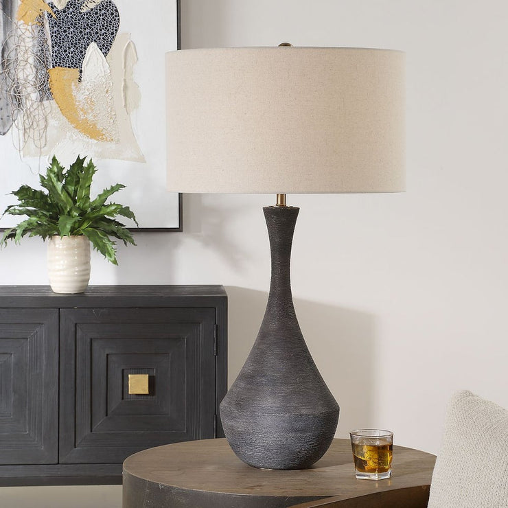Uttermost Heston Dark Charcoal Table Lamp