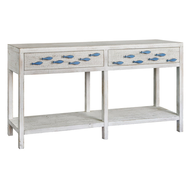 Crestview Collection Upstream Nautical Antique White Console Table