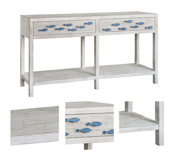 Crestview Collection Upstream Nautical Antique White Console Table