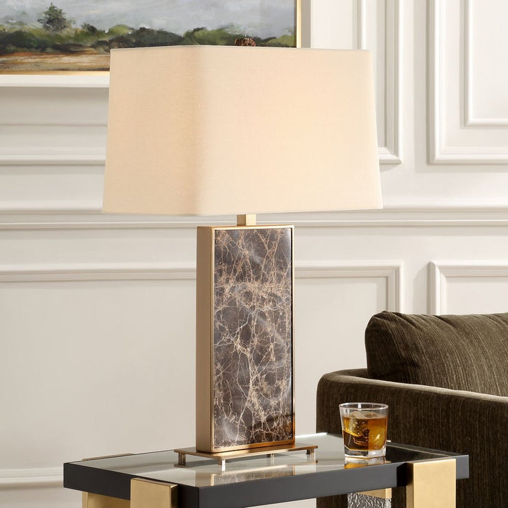 Uttermost Lafferty Dark Brown Marble Table Lamp