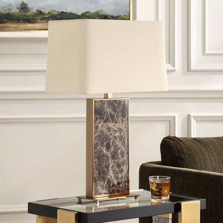 Uttermost Lafferty Dark Brown Marble Table Lamp