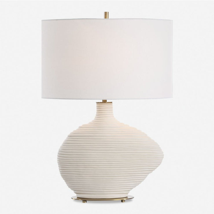 Uttermost Duostacked Warm White Finish  Table Lamp