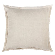 Anaya Home So Soft Linen Natural Beige Fringe Pillow 26 x 26 With Down Insert