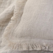 Anaya Home So Soft Linen Natural Beige Fringe Pillow 26 x 26 With Down Insert