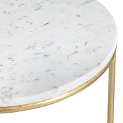 Crestview Collection Athens White Marble Round Nesting End Tables