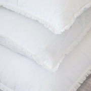 Anaya Home So Soft Linen White Fringe Pillow 26 x 26 With Down Insert