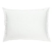 Anaya Home So Soft Linen White Fringe Pillow 14 x 20 With Down Insert