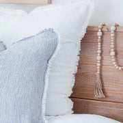 Anaya Home So Soft Linen White Fringe Pillow 26 x 26 With Down Insert
