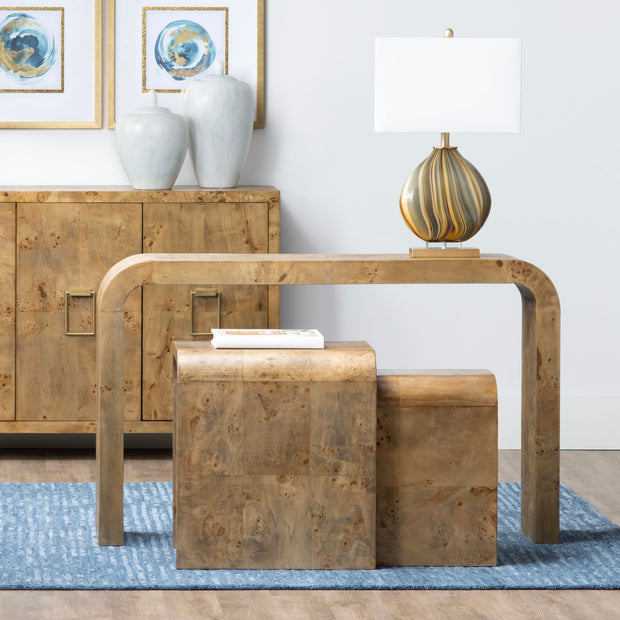 Crestview Collection Richmond Burl Wood Nesting End Tables