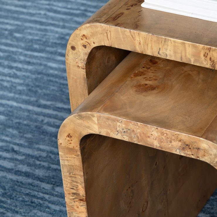Crestview Collection Richmond Burl Wood Nesting End Tables