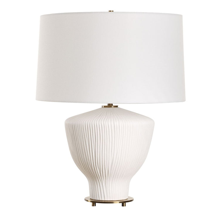 Uttermost Maisie Stain White Vertical Ribbed Textured Table Lamp