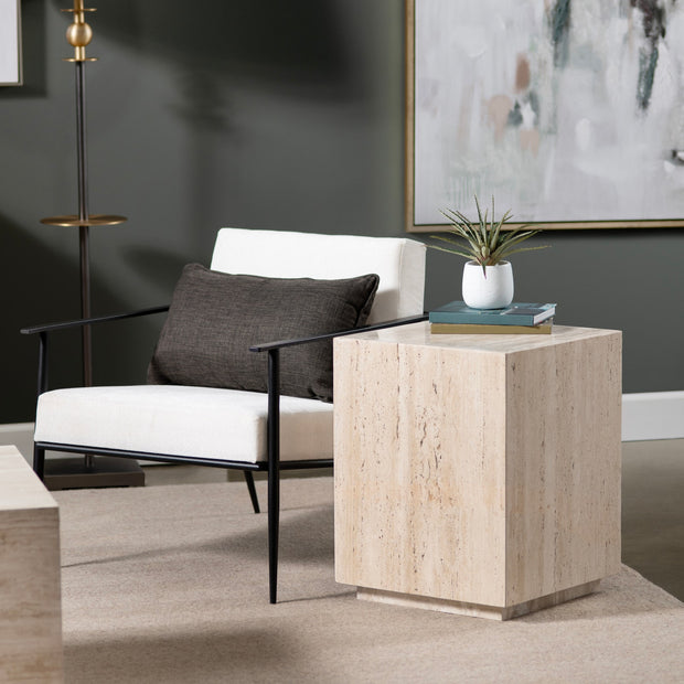 Crestview Collection Palermo Modern Natural Marble End Table