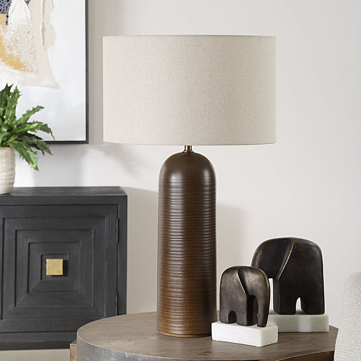 Uttermost Trexler Rich Cocoa Brown Table Lamp
