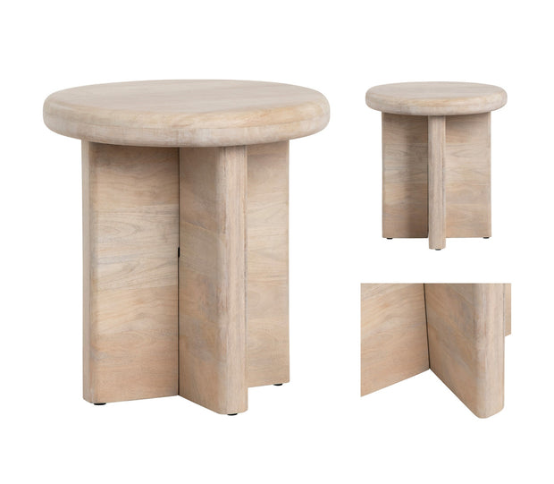 Crestview Collection Mercer Modern Mango Wood Round End Table