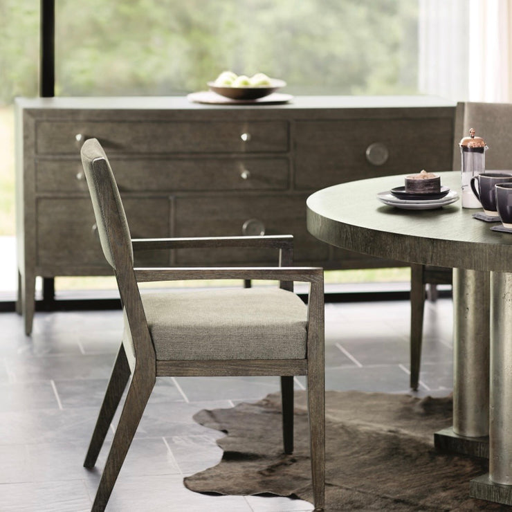 Bernhardt Linea Collection Round Dining Table ~ Cerused Charcoal Finis ...