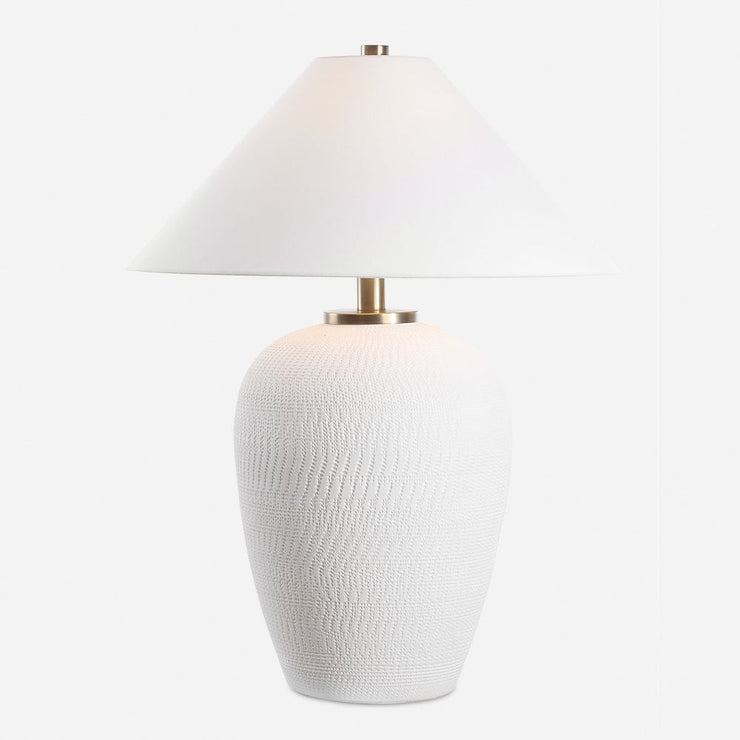 Uttermost Merriton Urn Shape Matte White Table Lamp