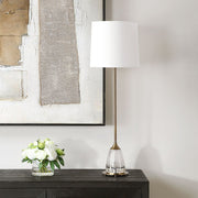Uttermost Alistair Antique Brass with Glass Based Buffet Lamp