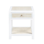 Crestview Collection Sandy Shores White Wood and Rattan End Table