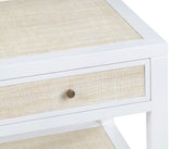 Crestview Collection Sandy Shores White Wood and Rattan End Table