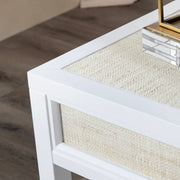 Crestview Collection Sandy Shores White Wood and Rattan End Table