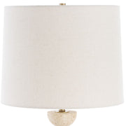 Uttermost Hemisphere Travertine with Brushed Brass Buffet Lamp