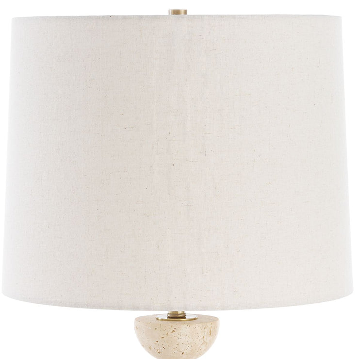 Uttermost Hemisphere Travertine with Brushed Brass Buffet Lamp