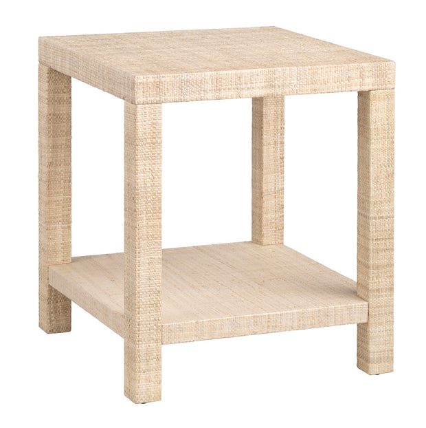 Crestview Collection Providence Natural Woven Rafia End Table