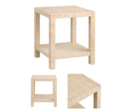 Crestview Collection Providence Natural Woven Rafia End Table