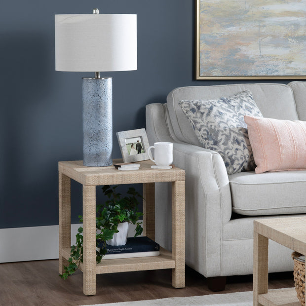 Crestview Collection Providence Natural Woven Rafia End Table