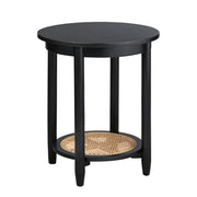 Crestview Collection Port Royal Black and Rattan End Table