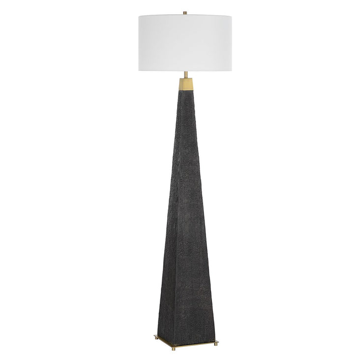 Uttermost Lathey Burned Wood Floor Lamp
