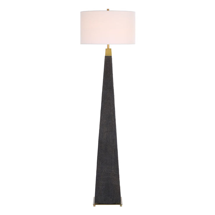 Uttermost Lathey Burned Wood Floor Lamp