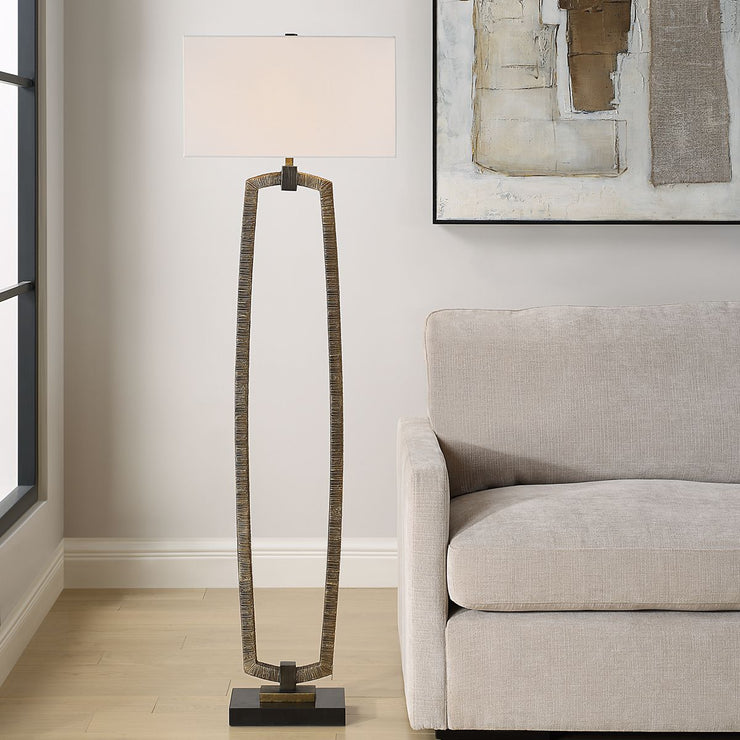 Uttermost Relic Deeply Antique Gold Finish Floor Lamp