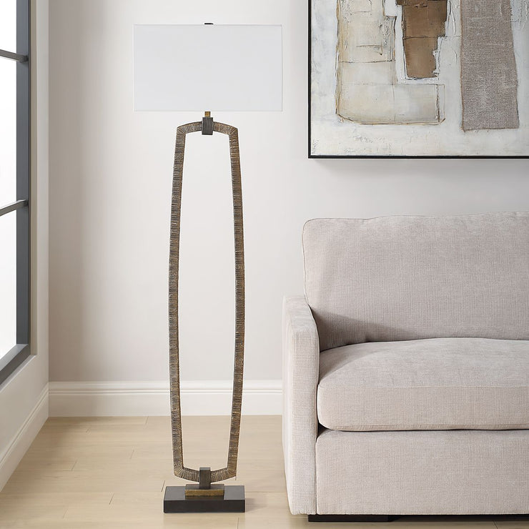 Uttermost Relic Deeply Antique Gold Finish Floor Lamp