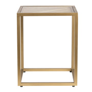 Crestview Collection Christian Square Iron And Glass End Table