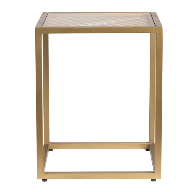 Crestview Collection Christian Square Iron And Glass End Table