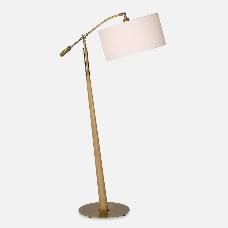 Uttermost Kennett Tapered Wooden Base Floor Lamp