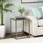 Crestview Collection Christian Square Iron And Glass End Table