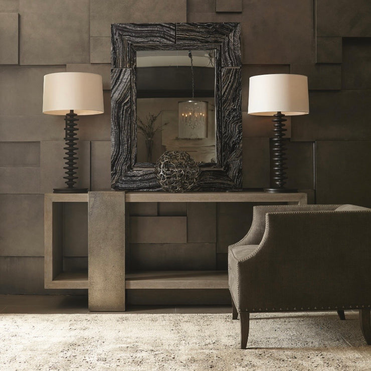 Bernhardt Linea Collection Console Table ~ Cerused Greige Finish with ...