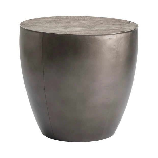 Crestview Collection Darlington Dark Gray Drum Base End Table