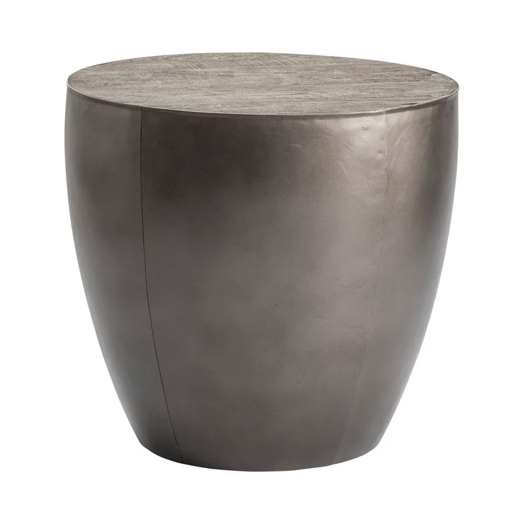 Crestview Collection Darlington Dark Gray Drum Base End Table