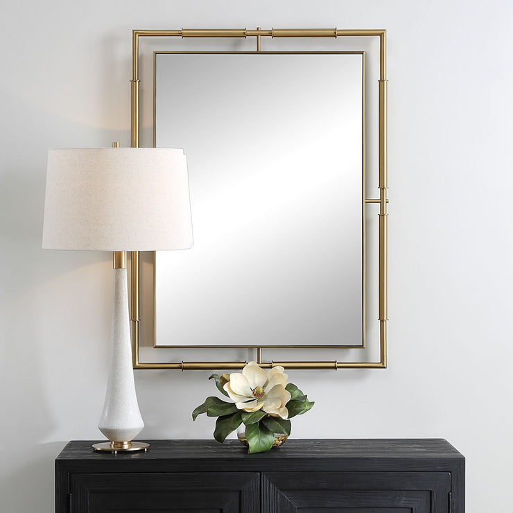 Uttermost It’s All Connected Brass Rectangle Mirror
