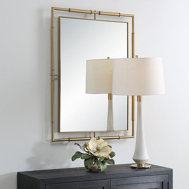 Uttermost It’s All Connected Brass Rectangle Mirror