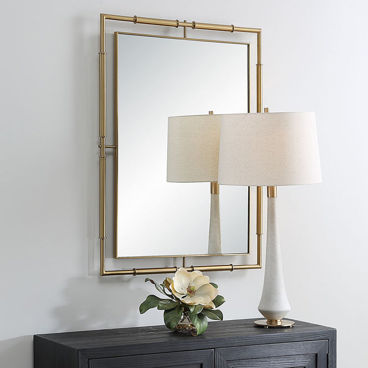 Uttermost It’s All Connected Brass Rectangle Mirror