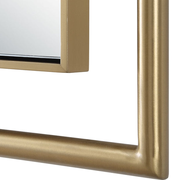 Uttermost It’s All Connected Brass Rectangle Mirror