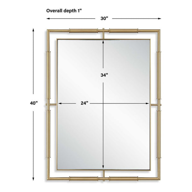 Uttermost It’s All Connected Brass Rectangle Mirror