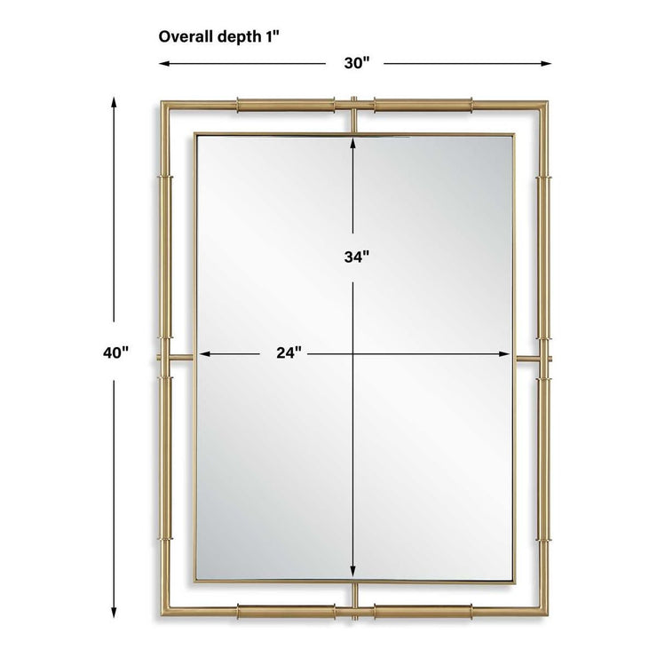 Uttermost It’s All Connected Brass Rectangle Mirror