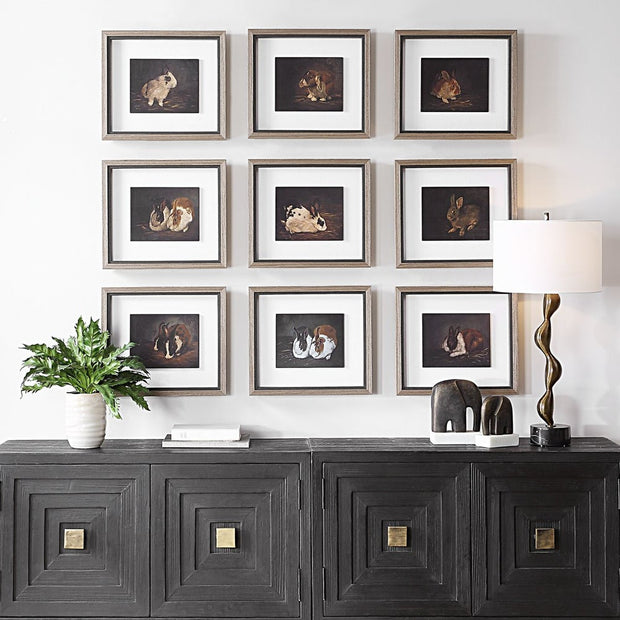 Uttermost Resting Bunny Framed Prints Set Of Nine